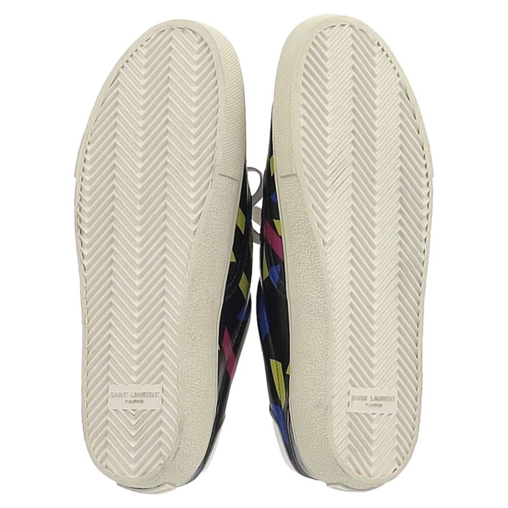 Saint Laurent Printed Low Top Snekaers in Black Leather - Picture 6 of 10